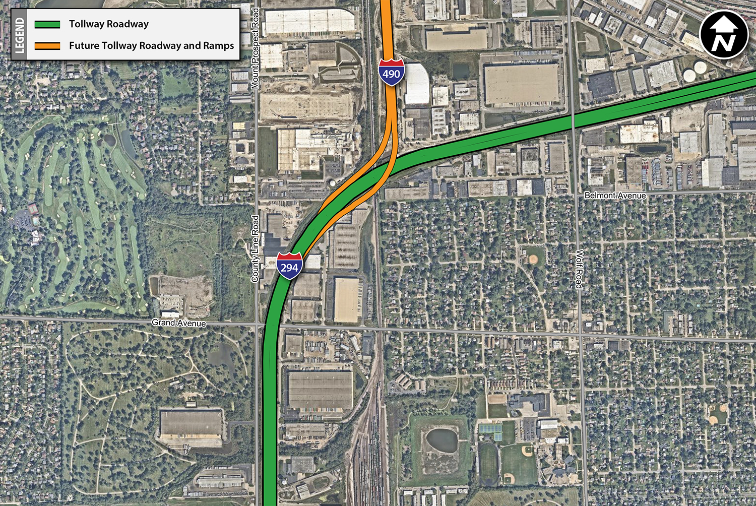 I-490/I-294 Interchange Project Map